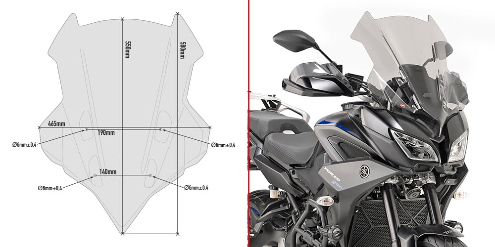 GIVI SPOILER YAMAHA TRACER 900GT FUME' 2018
