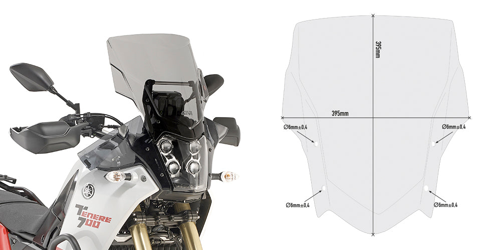 GIVI CUPOLINO YAMAHA TENERE' 700'19FUME'