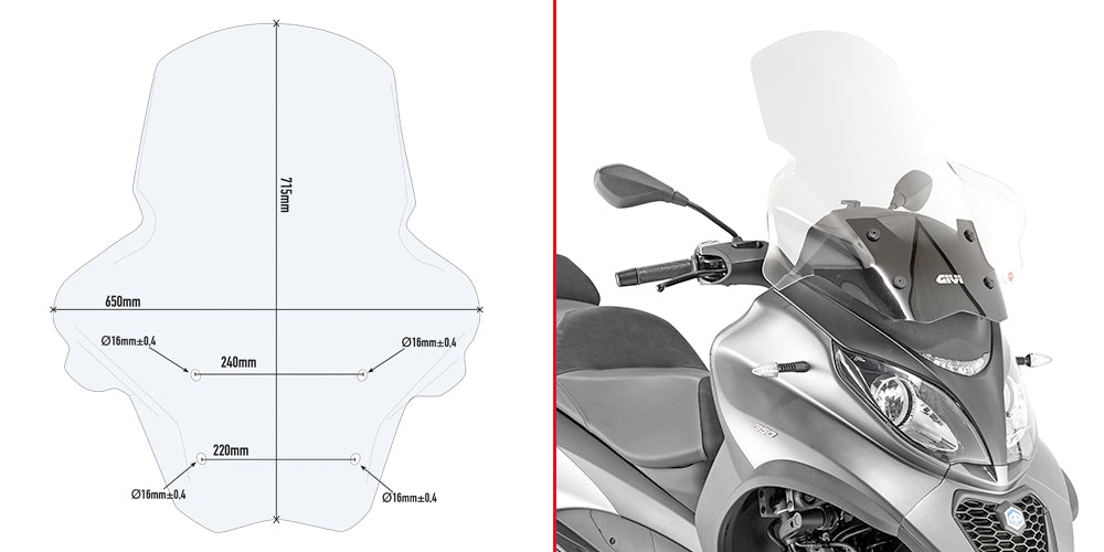GIVI SPOILER PIAGGIO MP3 350-500 SPORTBUSINE
