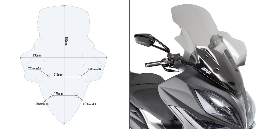 GIVI SCHERMO TRASPAR.KYMCO XCITING 400I(2013)