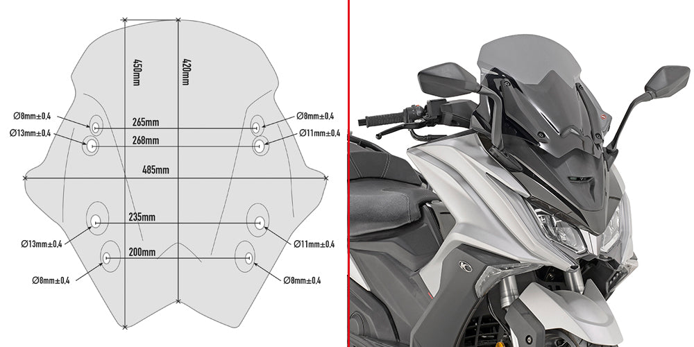GIVI SCHERMO FUME'KYMCO AK 550 '17