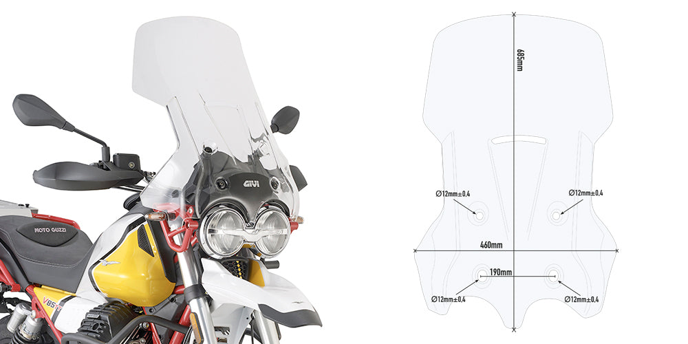 GIVI CUPOLINO MOTO GUZZI V85 TT 2019 TRASPARE