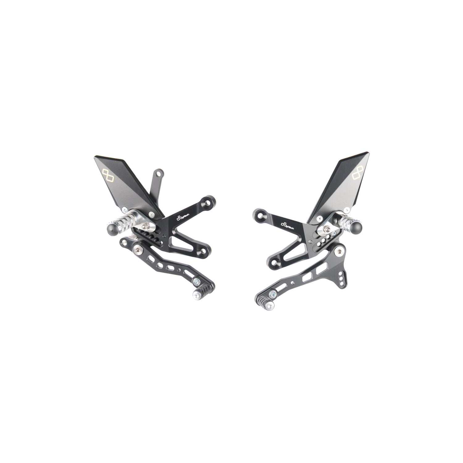 LIGHTECH Pedane Regolabili Con Poggia Piedi Fissi per Kawasaki ZX10R 2016