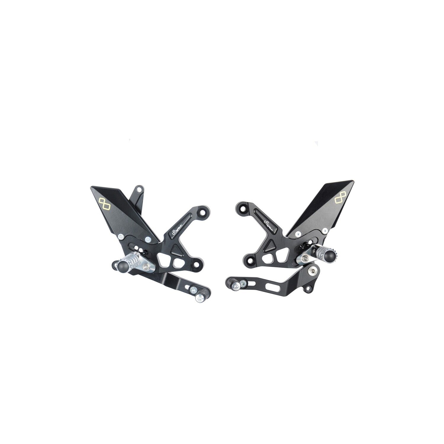 LIGHTECH Pedane Regolabili Con Poggia Piedi Fissi per Kawasaki Z900 2017