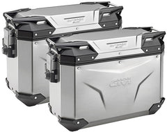 GIVI Coppia Valigie Laterali Trekker Outback 37 Evo Argento Moto OBKE37APACK2