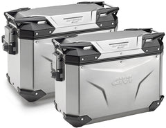 GIVI OBKE4837APACK2 Coppia Valigie Laterali Moto Trekker Outback 48 + 37 Evo Alluminio Naturale