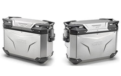 GIVI Coppia Valigie Laterali Moto Trekker Outback 37 + 33 Evo Argento