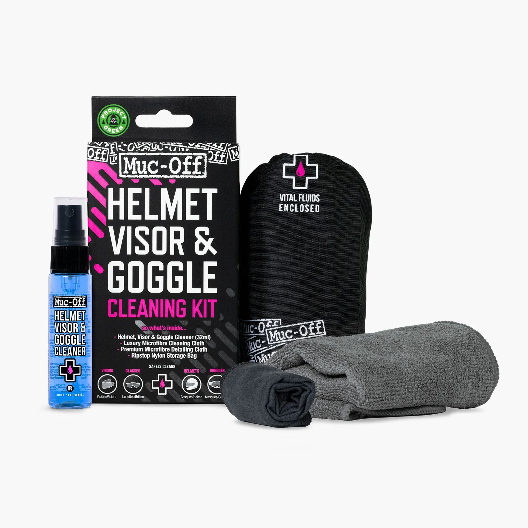 MUC-OFF Kit pulizia visiera, maschera casco moto e motocross
