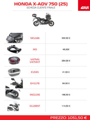 GIVI KIT BAULETO COMPLETO HONDA X-ADV 750 2021-2025 PROMO SPECIALE