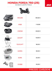GIVI KIT BAULETO COMPLETO HONDA X-ADV 750 2021-2025 PROMO SPECIALE