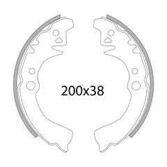 Serie ganasce freno posteriore RMS Piaggio Porter 1.0 per PIAGGIO PORTER 1000 1992 - 1998