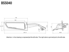 Coppia Specchietti Rizoma Stealth per Ducati Panigale V2 20-24, Panigale V4 18-24, anodizzato Nero