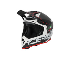 CASCO Cross / Enduro / Super Motard Acerbis STEEL CARBON 22-06 Nero/Rosso/Bianco