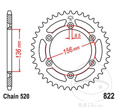 Corona para Beta RR, Gas Gas EC, Husqvarna CR 125, SM 450 R, SM 510, TC 510