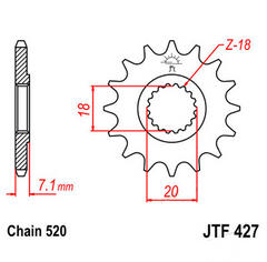 PIÑON JT Sprocket para Suzuki RM125, RM-Z 250 distancia entre ejes 520