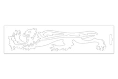 MALOSSI 25 ADESIVI PRESPAZIATI LEONE BIANCO - SINISTRO 23 cm