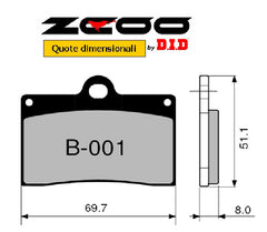 Pastiglie Freno ZCOO 45B00100 mescola EX (modulabile) per APRILIA 1 coppia per 1 disco