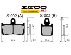 Pastiglie Freno ZCOO 45S00201 mescola EX-C (più pronta) per YAMAHA 1 coppia per 1 disco