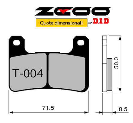 Pastiglie Freno ZCOO 45T00400 mescola EX (modulabile) per KAWASAKI 1 coppia per 1 disco