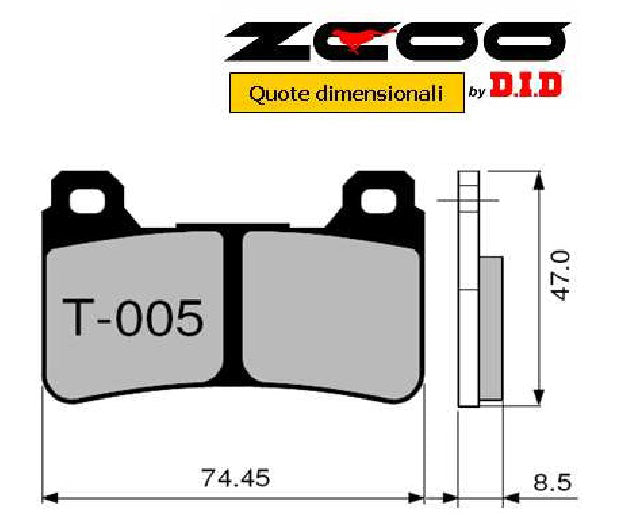 Pastiglie Freno ZCOO 45T00500 mescola EX (modulabile) per HONDA 1 coppia per 1 disco