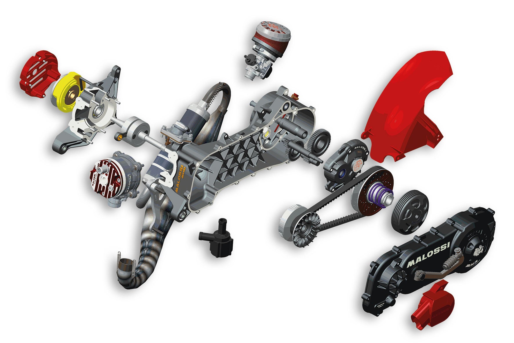 MALOSSI Motore completo C-ONE 70cc Piaggio non assemblato (ruota 12/13)