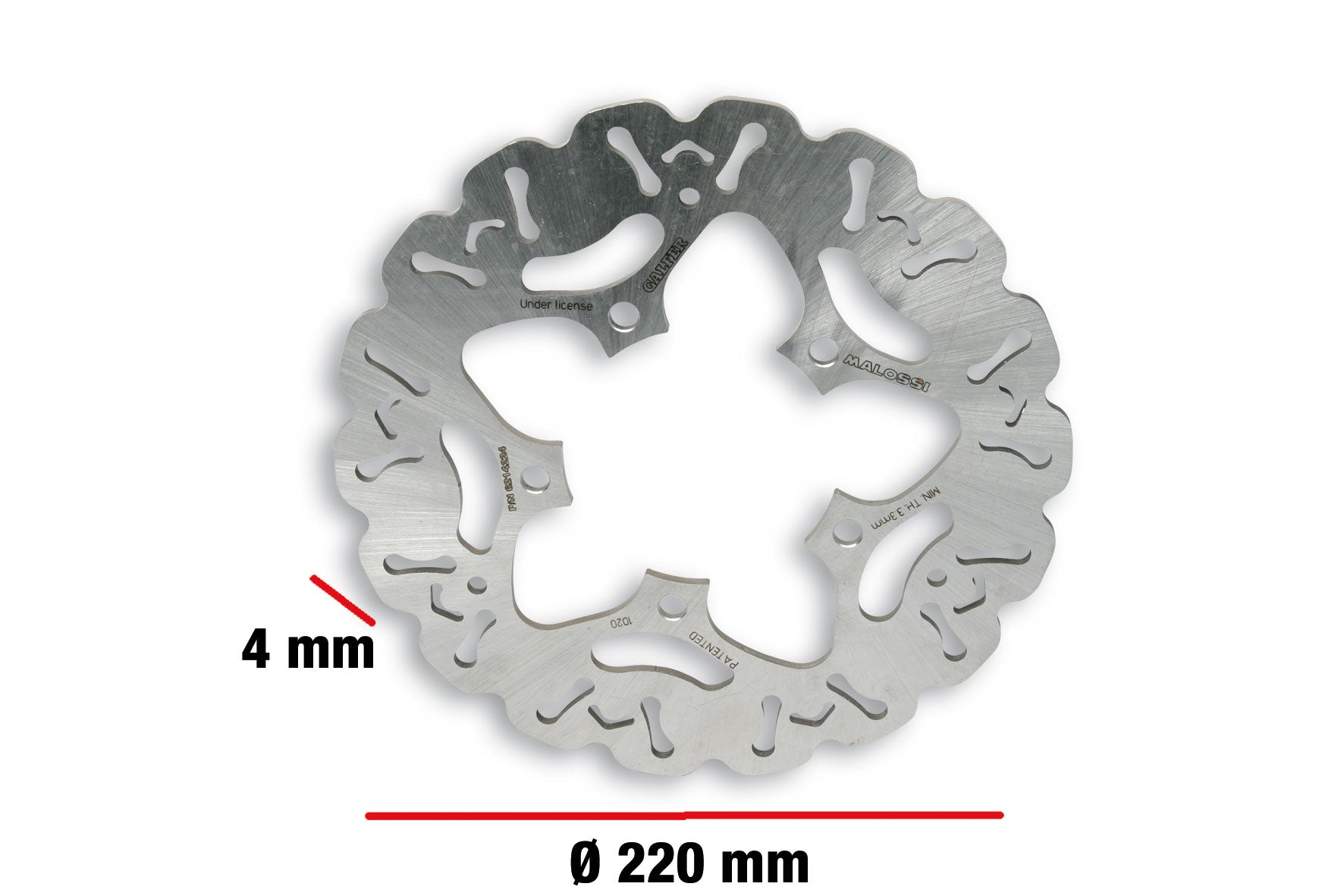 MALOSSI WHOOP DISC disco freno Ø est. 220 - spessore 4 mm