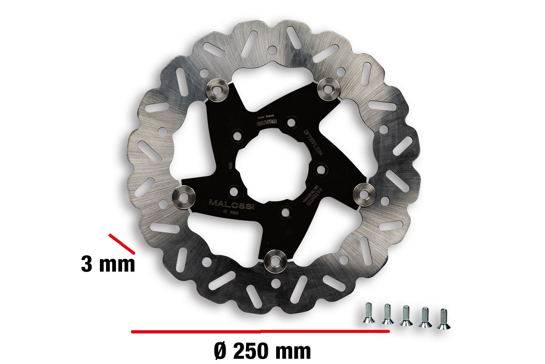 MALOSSI WHOOP DISC disco Ø est. 250 - spessore 3 mm per F32S/F37R RUNNER 125>200 - <-200