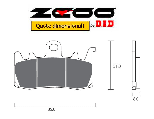 Pastiglie Freno ZCOO 45B00700 mescola EX (modulabile) per APRILIA 1 coppia per 1 disco
