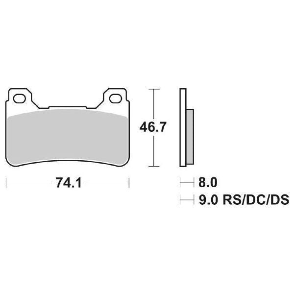 Pastiglie Freno Anteriori   RACING SBS 809 DS per HONDA CB 1000 R 2008-2013, set per 1 disco