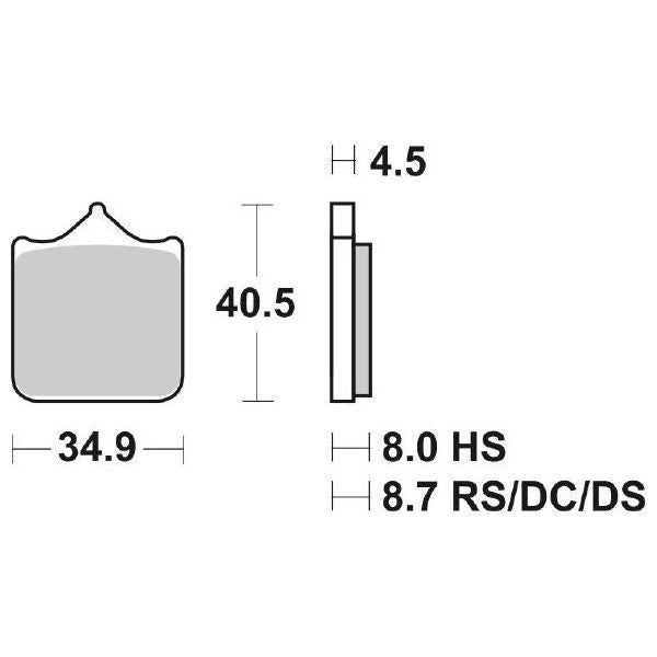 Pastiglie Freno Anteriori    SBS RACING 870 DS (DUAL SINTER) per BMW S 1000 R 2014-2018, set per 1 disco
