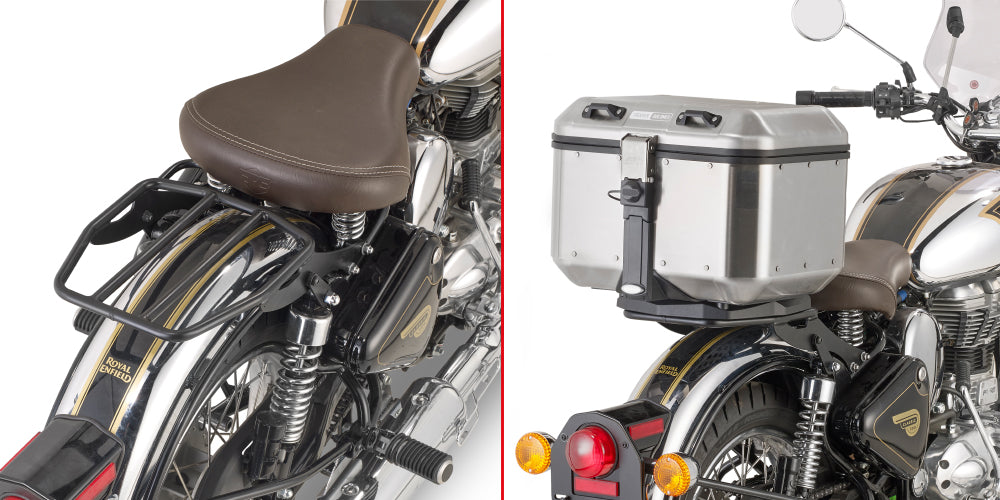 GIVI Attacco posteriore specifico per bauletto MONOKEY® o MONOLOCK® nero lucido SR9052B per ROYAL ENFIELD CLASSIC 50