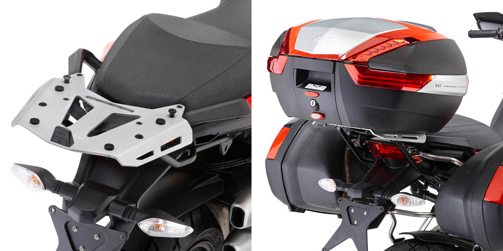 GIVI Attacco posteriore in alluminio anodizzato specifico per bauletto MONOKEY® SRA7401 per DUCATI MULTISTRADA1200 2010-2014
