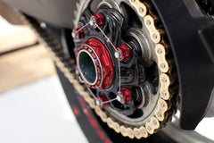 EVOTECH Tuerca piñón y tuerca rueda trasera en ergal M48x1.5 Ducati y MV Agusta
