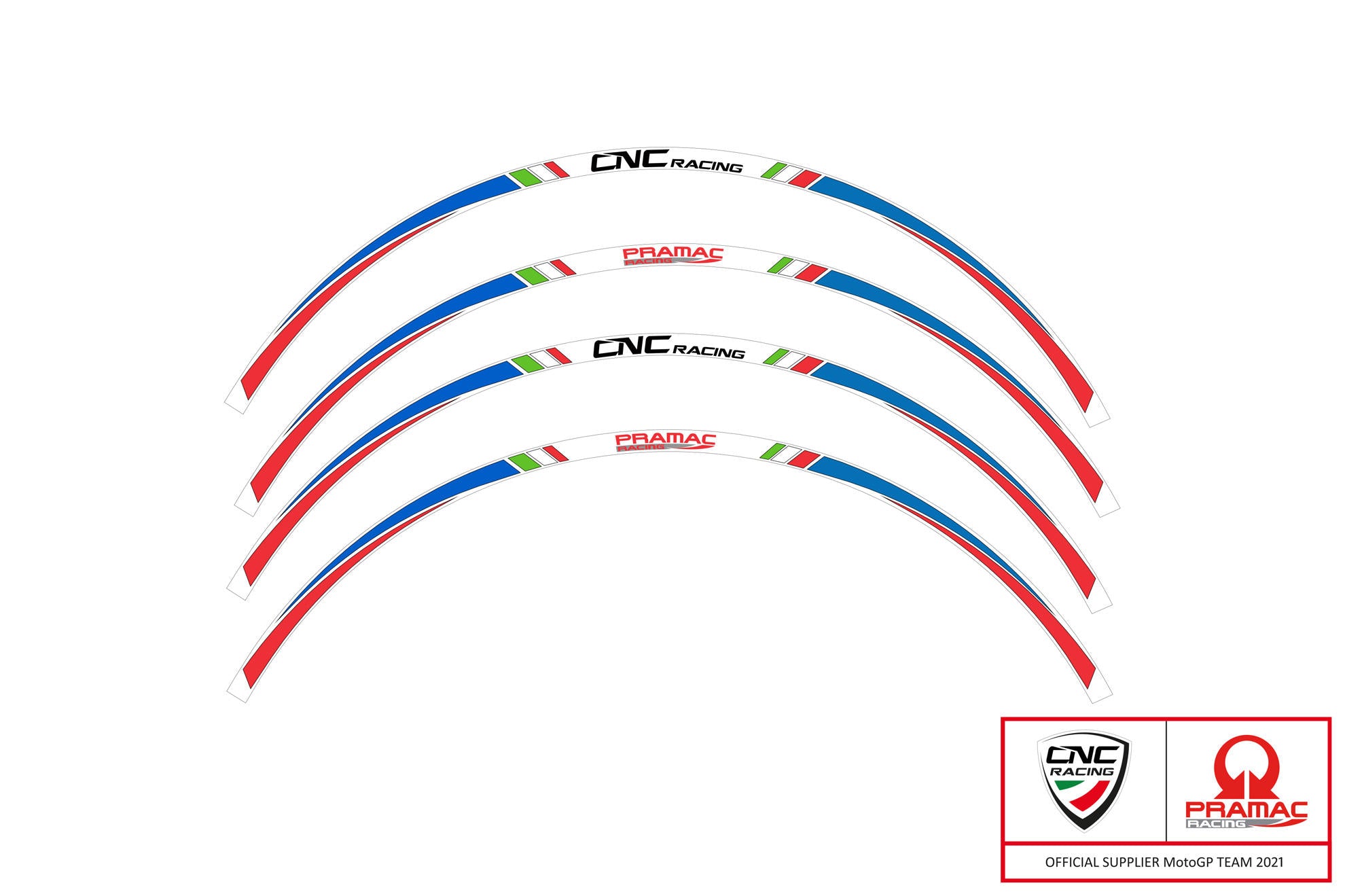 CNC RACING Kit adesivi ruota da 17 pollici - Pramac racing Limited. Ed.