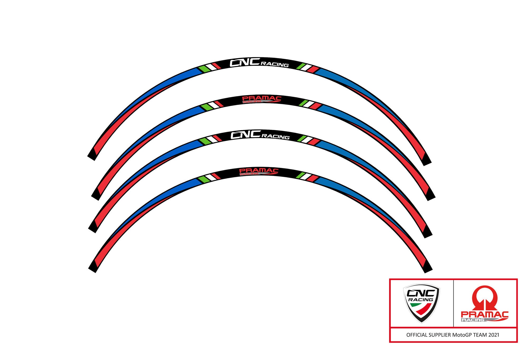 CNC RACING Kit adesivi ruota da 17 pollici - Pramac racing Limited. Ed.