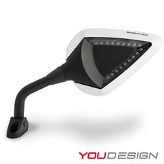 BARRACUDA RETROVISORI UNIVERSALI D-VERSION RACE BIANCO MOTO CARENATE