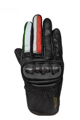 OJ Guanti in morbida pelle con protezione in carbonio e look tricolore