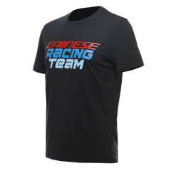 Camiseta DAINESE Racing negra con logo en el pecho y nombres de los circuitos en la espalda