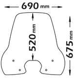 ISOTTA PARABREZZA MEDIA PROTEZIONE PER PEUGEOT 125-200 DAL 2017 CON SERIGRAFIA ANTI REFRAZIONE SOLARE