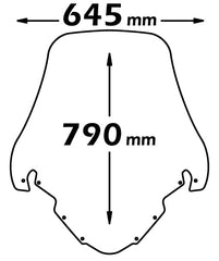 ISOTTA Parabrezza alta protezione PER YAMAHA t-max 500 2001-2007