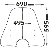 ISOTTA Parabrezza media protezione per Yamaha D'elight 125 2017-2020
