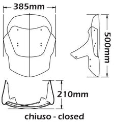 ISOTTA CUPOLINO REGOLABILE FONDO FUME + CUPOLINO SUPERIORE ALTO FUME PER BMW F 650 CS SCARVER 2002-2004