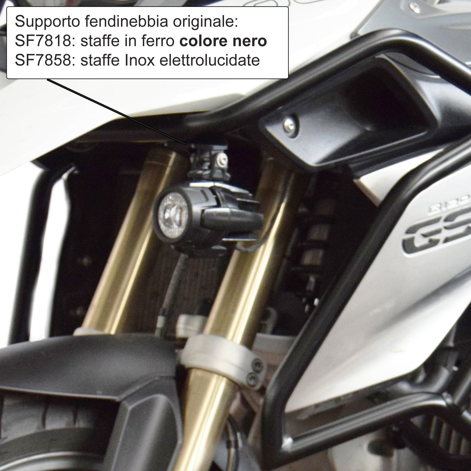 ISOTTA Staffa per fendinebbia IN ACCIAIO INOX per BMW R 1200 GS LC STD 2013-16