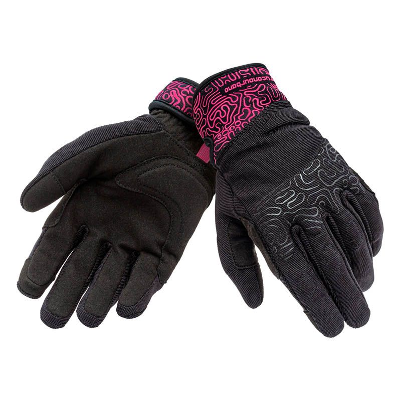 Guanti LADY MIKY Nero/Fucsia Graphic