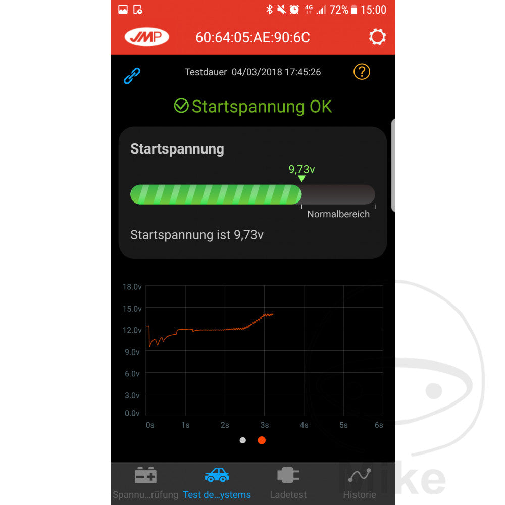 Monitor per batteria Acido e Gel JMP per verificare la carica sullo smartphone