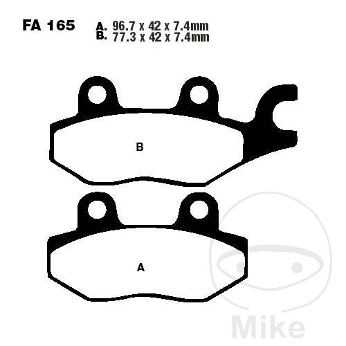 EBC Sintered Off-Road Brake Pads FA165R for Yamaha XTZ Super Tenere 750 right side