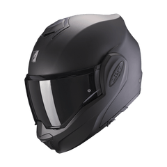 SCORPION EXO-TECH EVO Modular Motorcycle Helmet with matt black folding chin guard