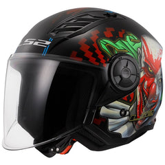 LS2 Joker OF616 AIRFLOW II jet helmet with Happy Dreams colored visor