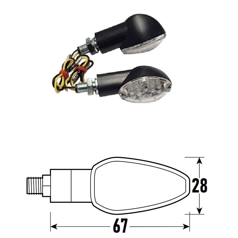 Freccia a Led EYE-2 (Coppia) - Nero