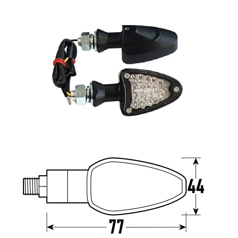 Freccia a Led IRON (Coppia) - Neri